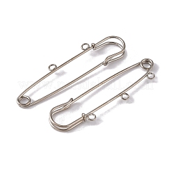 アイアン製安全ピン  プラチナカラー  71x18mm  穴：3mm&nbsp;IFIN-H036-N