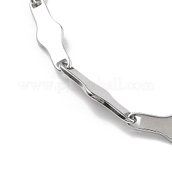 Браслеты из нержавеющей стали 304 с костяными звеньями для мужчин и женщин BJEW-D042-30P