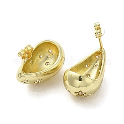Ohrstecker aus Messing mit Zirkonia&nbsp;EJEW-G381-02G