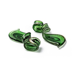 Ручной золотой песок Lampwork большие кулоны LAMP-S091-2-B