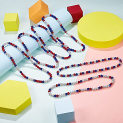 Ожерелья из круглых бусин из полимерной глины со стразами&nbsp;NJEW-SW00049-01