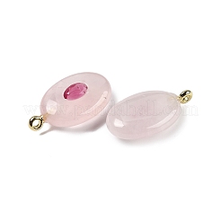 Подвески из натурального розового кварца и кубического циркония X-G-Z076-01G-02