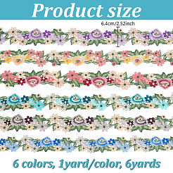 6 ярд двухцветной полиэстеровой вышитой кружевной отделки OCOR-NB0002-36