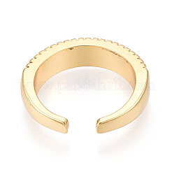 Латунные кольца-манжеты с микропаве и прозрачным цирконием для женщин&nbsp;KK-T074-16G