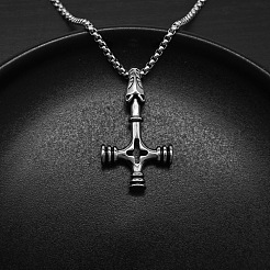 Collana vintage da uomo con ciondolo a forma di lupo&nbsp;WG40DB5-01