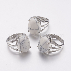 Натуральный хайлит широкий диапазон пальцев кольца&nbsp;X-RJEW-K224-A13