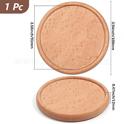 ウッドカップマット  コースター  サービングカップトレイ  フラットラウンド  100x100x12mm  1個/セット&nbsp;WOOD-DJ0001-05G