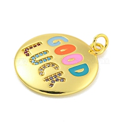 Настоящие 18к позолоченные латунные подвески с микропаве и кубическим цирконием&nbsp;KK-R159-38G