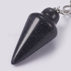 Porte-clés synthétique goldstone bleu&nbsp;KEYC-P041-A09