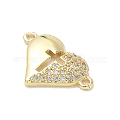 Verbindungsanhänger mit Mikropavé aus Messing mit durchsichtigen Zirkonia-Steinen&nbsp;KK-E796-05G