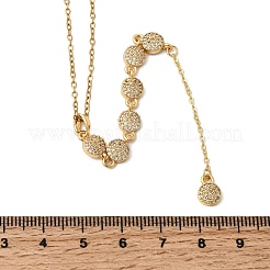 Подвеска-колье из латуни с микропаве из прозрачного кубического циркония в геометрическом стиле с кисточкой&nbsp;NJEW-P350-01A-G