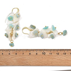 Ohrhänger aus natürlichem Amazonit und natürlicher Muschel für Damen&nbsp;EJEW-JE07385