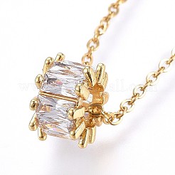 Collana con pendente in ottone con zirconia cubica&nbsp;NJEW-H486-18
