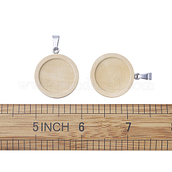 Pendentif cabochon en bois&nbsp;WOOD-TAC0001-A-02