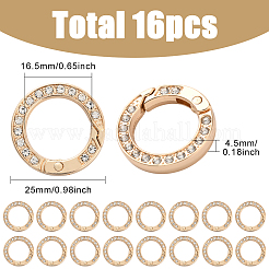 16 шт. Кольца пружинные со стразами из сплава&nbsp;FIND-SP0004-52E