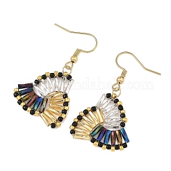 Pendientes colgantes de acero inoxidable 304 con cuentas de vidrio&nbsp;EJEW-MZ00821