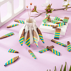 18 шт. 9 подвески из эпоксидной смолы и орехового дерева RESI-TA0003-88B