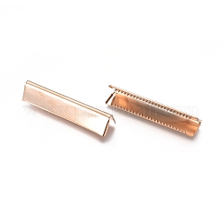 アイアン製カシメリボン止めエンドパーツ  圧着端のパーツ  ライトゴールド  7x40mm&nbsp;IFIN-WH0051-81-LG