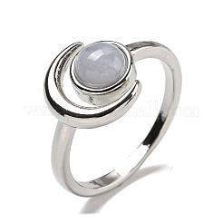 Регулируемые кольца из натурального синего кружевного агата&nbsp;RJEW-K269-09P-01