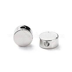 ラックメッキ真鍮スペーサービーズ  フラットラウンド  プラチナ  5x2.5mm  穴：1.2mm&nbsp;KK-WH0084-18B-P