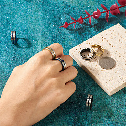 6 шт. 3 стильных гладких кольца из нержавеющей стали&nbsp;RJEW-CF0001-01