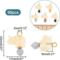 50 шт. подвески из непрозрачной смолы и натурального камня FIND-HY0001-37