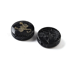 Окрашенные в черный цвет синтетические бирюзовые бусины&nbsp;G-F775-B05