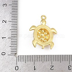 タートル真鍮ABS模造真珠ペンダント  ラックめっき  長持ちメッキ  カドミウムフリー＆鉛フリー  18KGP本金メッキ  21x16.5x6mm  穴：1.4mm&nbsp;KK-I352-04B-G