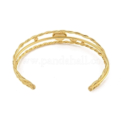 Браслеты-манжеты из нержавеющей стали 304 с прозрачными кубическими цирконами в форме сердца в одну линию для женщин&nbsp;LS-BJEW-E100-04G