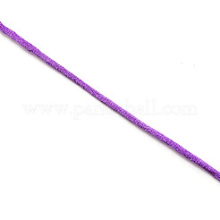 ポリエステルサテンのラットテールコード  中国の結び目  ラウンド  青紫色  3mm  約10.94ヤード（10m）/バンドル&nbsp;OCOR-WH0066-43M