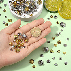 100 шт. 10 стиля тибетских сплавных бусин-цветочков&nbsp;TIBE-YW0001-84