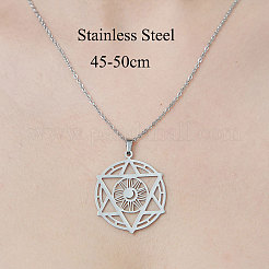 Не тускнеющая подвеска в виде звезды Давида из нержавеющей стали 201 NJEW-OY002-29