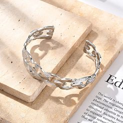 Полые браслеты-манжеты из нержавеющей стали 304 для женщин&nbsp;BJEW-B108-05G