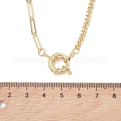 Collane in ottone con graffetta e catena a maglie per donna&nbsp;NJEW-JN06032