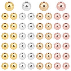 60 шт. 4-цветные латунные бусины для покрытия стойки&nbsp;KK-PH0009-19