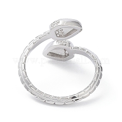 Открытые манжеты с прозрачными циркониями и двойными желудями RJEW-G287-01P