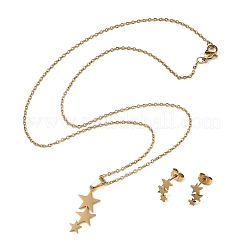 Комплекты из ожерелий и серег-гвоздиков из нержавеющей стали star 201 для женщин SJEW-Q025-02G