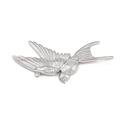 304ステンレスペンダント  鳥のチャーム  ステンレス鋼色  44x30.5x2.5mm  穴：1.8mm&nbsp;STAS-I363-07P