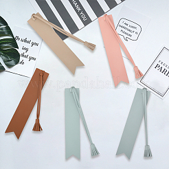 5 шт. 5-х цветная закладка из искусственной кожи с кисточкой&nbsp;AJEW-GF0011-83