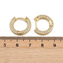 Латунные серьги-кольца из прозрачного кубического циркония EJEW-L275-06G