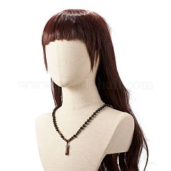 Collana con ciondolo occhio di tigre naturale a punta per donna ragazza&nbsp;NJEW-JN03700