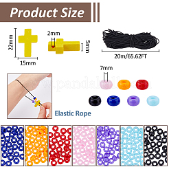 Наборы для самостоятельного изготовления браслетов из дерева и акрила в форме креста и ронделя&nbsp;DIY-FH0007-59