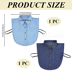 2個 2色 取り外し可能な布製レディースつけ襟  ネックライントリム DIY 衣服アクセサリー  ミックスカラー  335x348x4mm  1pc /カラー&nbsp;DIY-CP0014-06