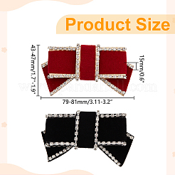 4 шт. 2-х цветные украшения для обуви из бархата с бантом DIY-WR0004-09