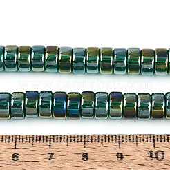 Ab couleur plaqué perles de verre transparent brins&nbsp;GLAA-T026-4x8mm-T02