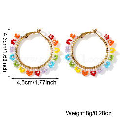 Серьги-кольца из овального стекла ручной работы в стиле бохо JX6954-1