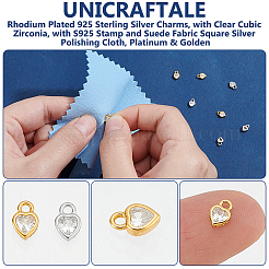 8 шт. 2-х цветные родиевые 925 подвески из стерлингового серебра STER-UN0001-86