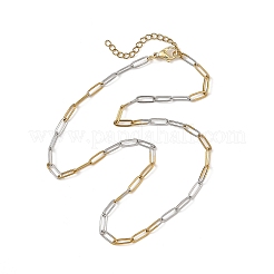 Colliers à chaîne trombone en laiton bicolore de 3.5 mm&nbsp;NJEW-JN06545
