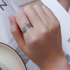 Простые стильные милые 925 стерлинговое серебро крылышки манжеты кольца FS-WG9C3E6-01