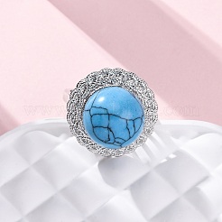 Кольца для пальцев с натуральными и синтетическими смешанными драгоценными камнями RJEW-K241-05P